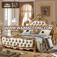 2017New antique European luxury style bedroom furniture hot selling solid wood bed