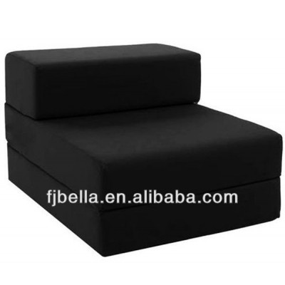 COTTON Single Folding Chair Sofa Bed Guest Matress Chairbed Black