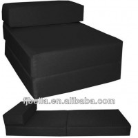 Black Block Foam Folding Chair Bed Z Guest Futon In/Outdoor